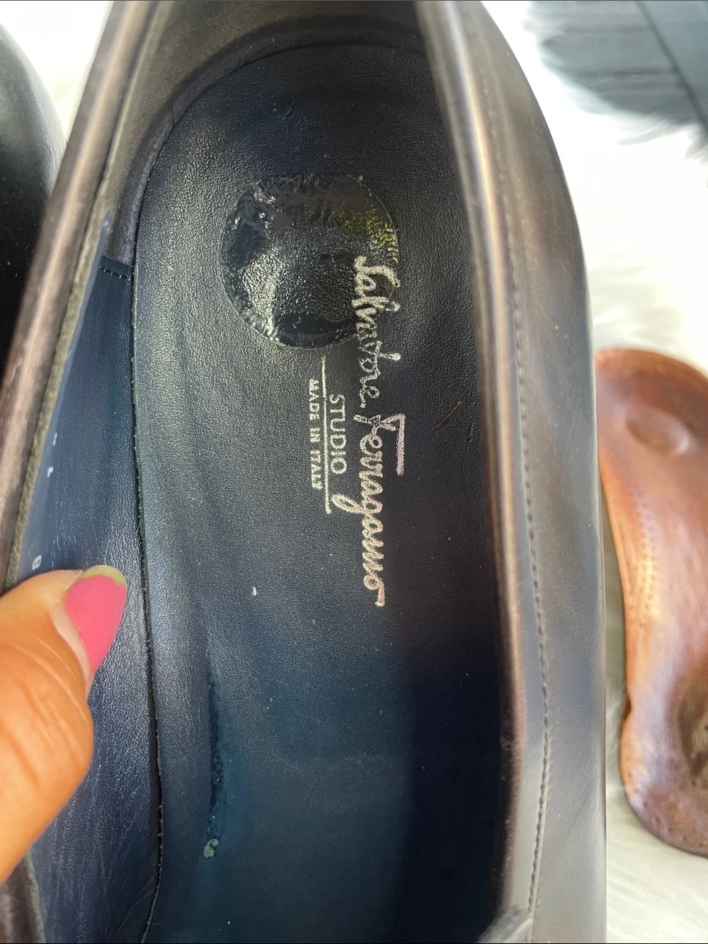 Salvatore Ferragamo Black Leather Slip-On Men's Dress Loafers